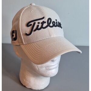 Titleist Pro VI FootJoy Golf Hat Cap Fitted M/L Off-White
